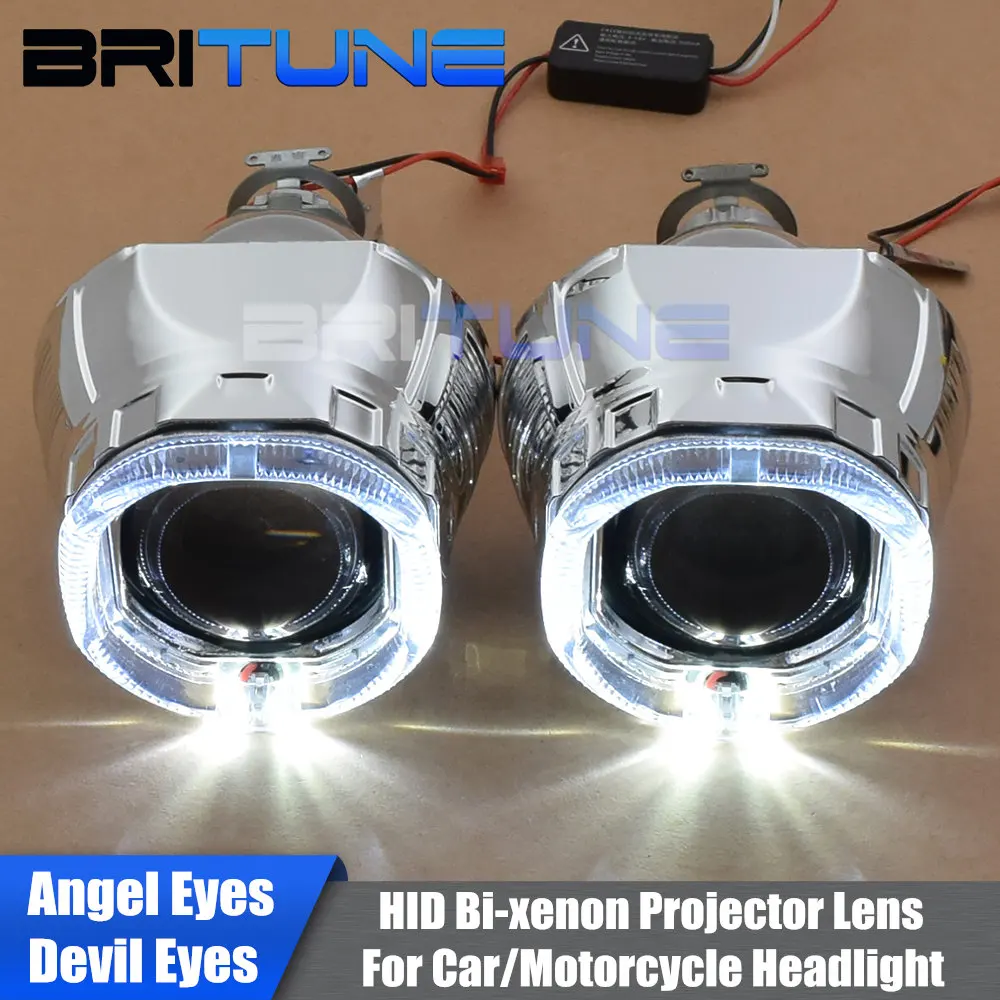 

Headlight Lenses Bi-xenon Projector Angel Devil Eyes Lens 2.5 WST 8.0 For H4 H7 Cars Accessories Retrofit DIY Use H1 Xenon Bulbs