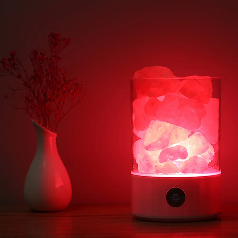 Новое поступление лава лампа вулканический Гималайский Кристал соли натуральный очиститель воздуха ночник USB сенсорный диммер переключатель Dazzl свет