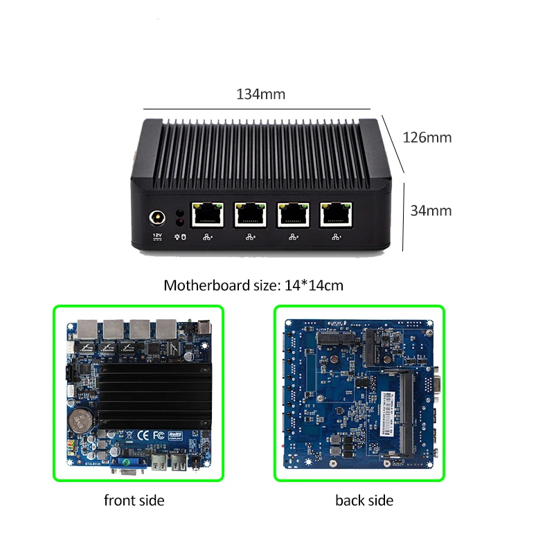 Крошечные Размер 4 Gigabit Lan Intel J1900 MiNi PC Windows 10 VGA Wi-Fi 256 GB Small Computer