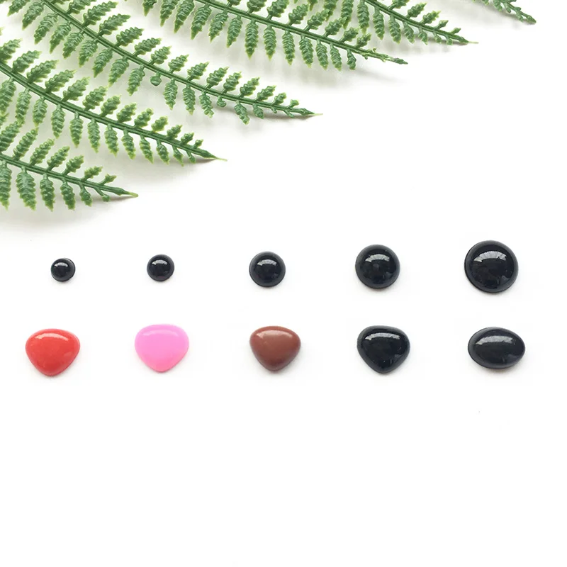 Round Flat Eyes + Nose Triangle Nose Plastic Eyes for Dolls Making Toys Teddy Bear Dolls Eyes Amigurumi Making Accessories 205 125