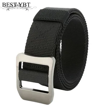 

Best YBT Unisex Belt Nylon Alloy Ring buckle Women Belt Cowboy Outdoor Sports High Quality Hot Selling Fashion Casual Men Belt