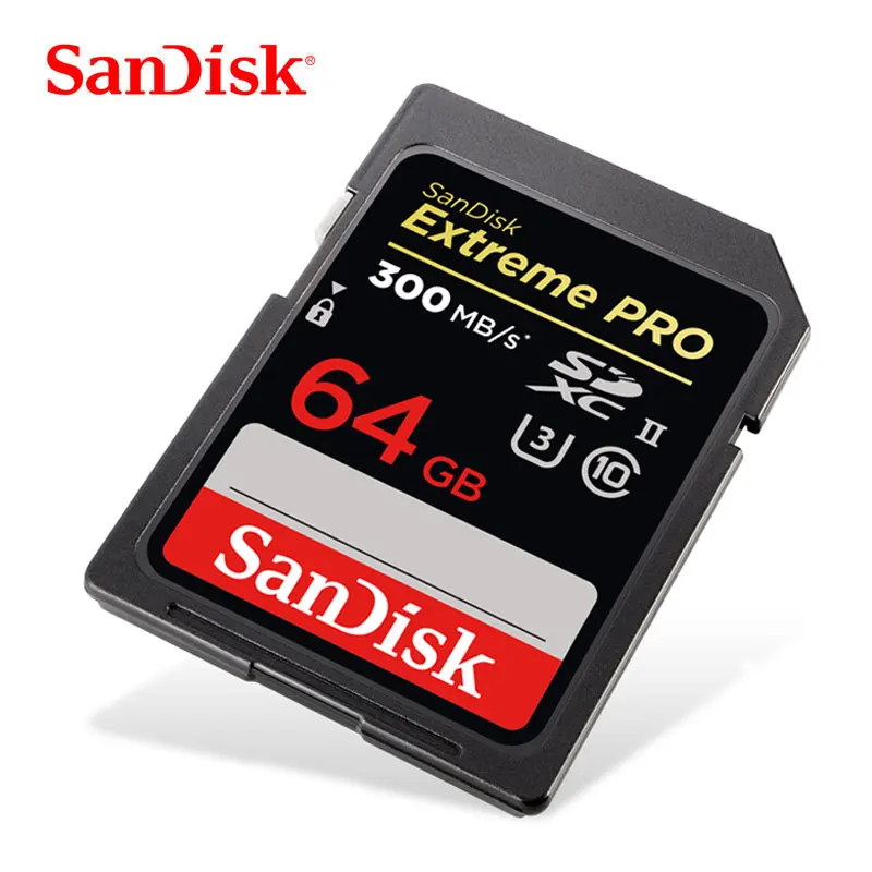 

Sandisk SD Card 32GB 64GB Extreme PRO High Speed Card 128GB SDHC/SDXC U3 UHS-ll Flash Memory Card 4K HD For SLR Camera 300MB/s