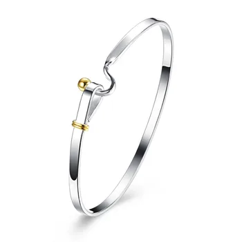 

Pop 925 Unique Silver Round Charm Bracelet With Zircon For Women Bracelets & Bangles Jewelry Separation Simple Bangle Silver New