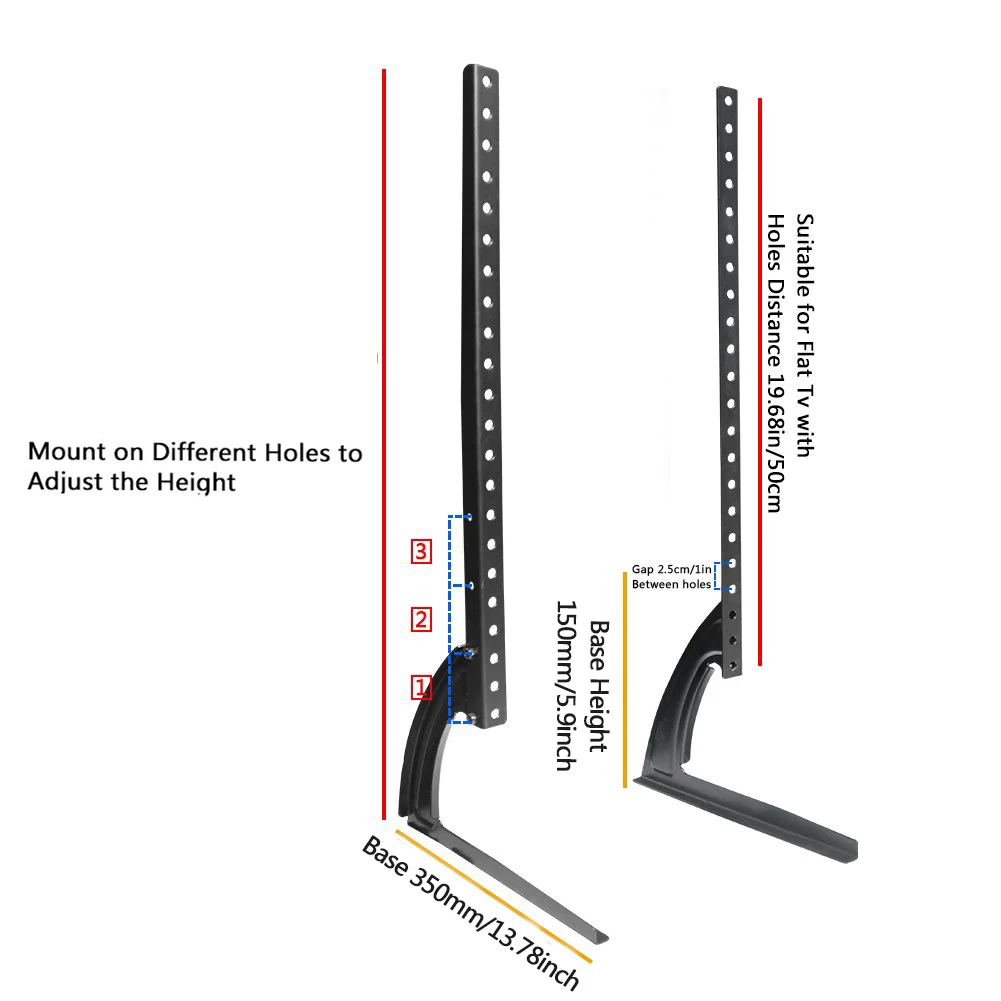 Дешево Универсальная настольная подставка под ТВ монитор с регулировкой высоты 32 65