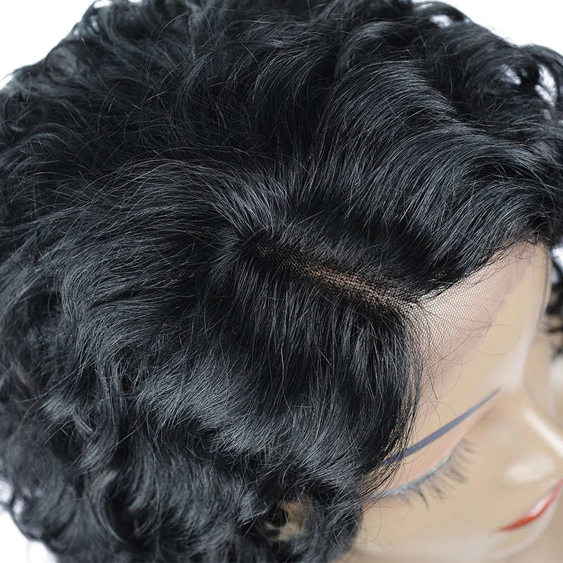 Бразильский предварительно сорванный короткий кудрявый кружевной передний парик 180 плотность натуральный цвет 13*2 кружевной передний парик их натуральных волос для черных женщин Remy