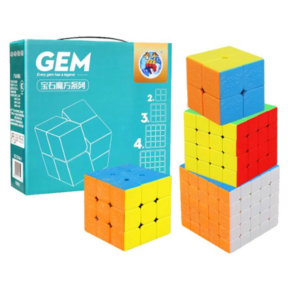 4 шт./кор. Оригинал Shengshou Gem 2x2x2 3x3x3 4x4x4 профессиональный Скорость Магический Куб Головоломка Развивающие игрушки для детей