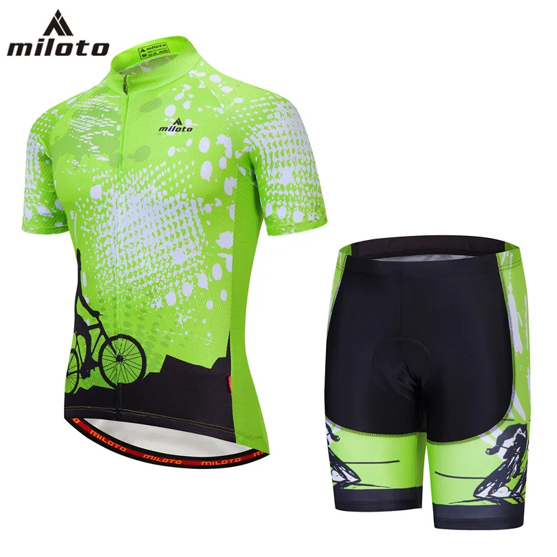 2018 Green Cycling Jersey Bright Color Bicycle Clothing Short Sleeve