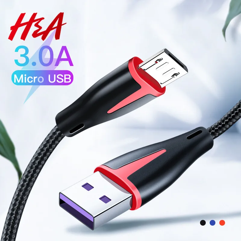 H & A المصغّر USB كابل سريع تهمة USB كابل بيانات لسامسونج Xiaomi اللوحي شاحن هاتف محمول يعمل بنظام تشغيل أندرويد USB كابل شحن H & A المصغّر USB كابل سريع تهمة USB كابل بيانات لسامسونج Xiaomi اللوحي شاحن هاتف محمول يعمل بنظام تشغيل أندرويد USB كابل شحن