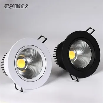 

Dimmable 10w 15w 20w 230V 110V COB Led ceiling recessed downlights round led down light