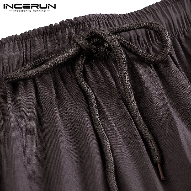 INCERUN 5XL Мужские штаны-шаровары широкие Мешковатые Свободные Брюки в стиле хип-хоп бегуны для тренировок танцевальные тренажерные залы Masculino Hombre эластичный пояс