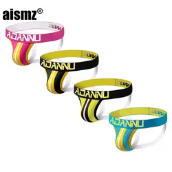 Aismz 4 шт./партия сексуальные мужские трусы-боксеры Homme Sissy мужские трусы jockstrap хлопковые трусы-плавки из дышащей ткани стринги для мужчин Az165