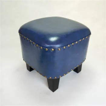 

Fashion creative sofa leather lazy square stool children's living room change shoe bench pier stool