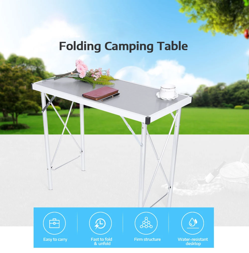 Original Aluminum Folding Camping Table Laptop Bed Desk Adjustable Outdoor Tables BBQ Portable Lightweight Simple Rain-Proof