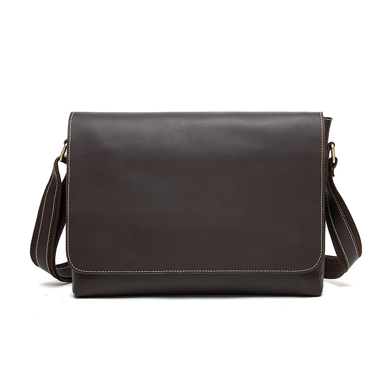 

High Quality Crazy Horse Messenger Bag Men's Genuine Leather Men Bag Shoulder Small Flap Bag Vintage Crossbody Bags Handbag