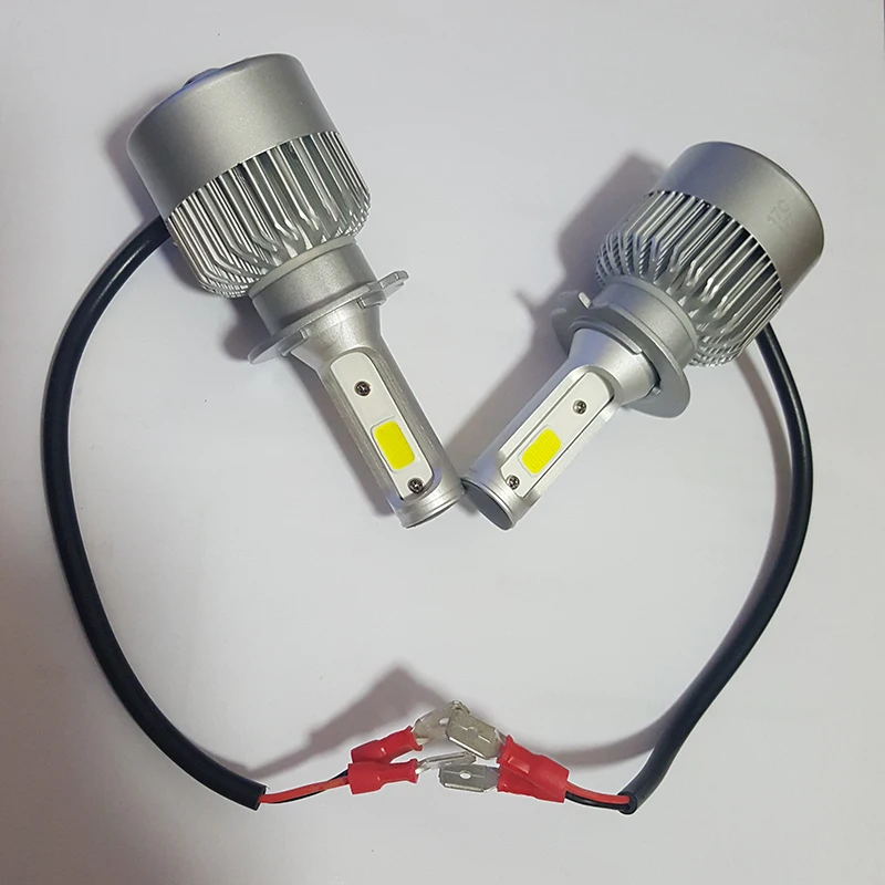 12V 6000K белый COB светодиодный H7 автомобильный головной светильник набор ламп