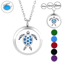 316L нержавеющая сталь эфирное масло колье аромараспылитель черепаха 30 мм Магнитная ароматная Подвеска для ожерелья для женщин