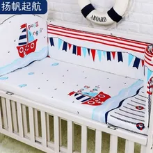 Промо-акция! Комплект детского постельного белья из 5 предметов; комплект постельного белья с китом для маленьких мальчиков; комплект постельного белья для кроватки; комплект постельного белья berco; включает в себя:(бамперы+ простыни