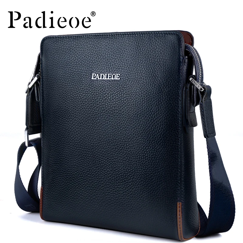 Us 34 96 30 Off Paoe Genuine Leather Men S Bag Real Casual Crossbody For Travel Fashion Shoulder Male Messenger Blue On