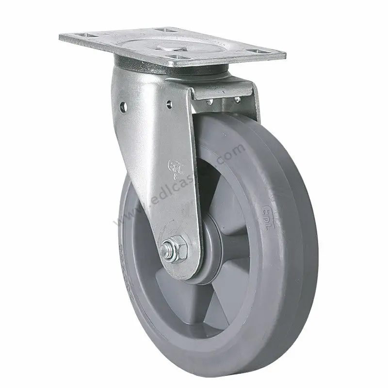 1PC EDL Heavy Duty 8 Inch Casters Wheels 350Kg TPE TPR Wheels Castors