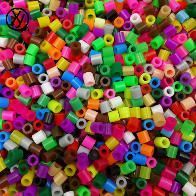 200pcs/lot 5mm Cheap Beads Fashion Candy Color Plastic Hama Perler Beads For Educate Kids Child