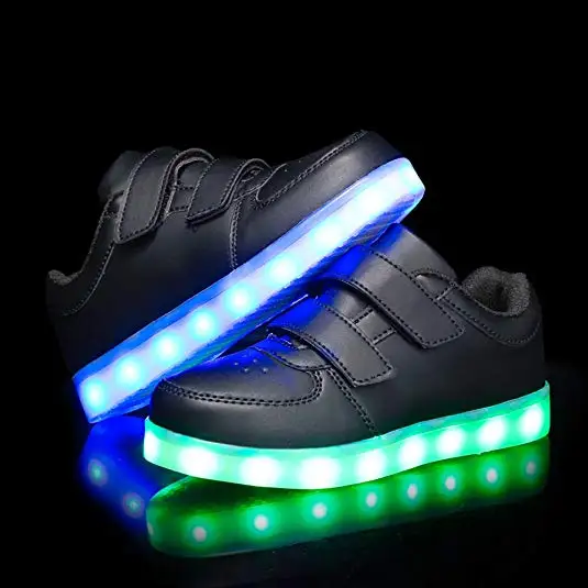

Children's LED Sneakers Multi-coloured Rechargeable USB Flashing Shoes for Partying Low Cut Flashing Party Footwear