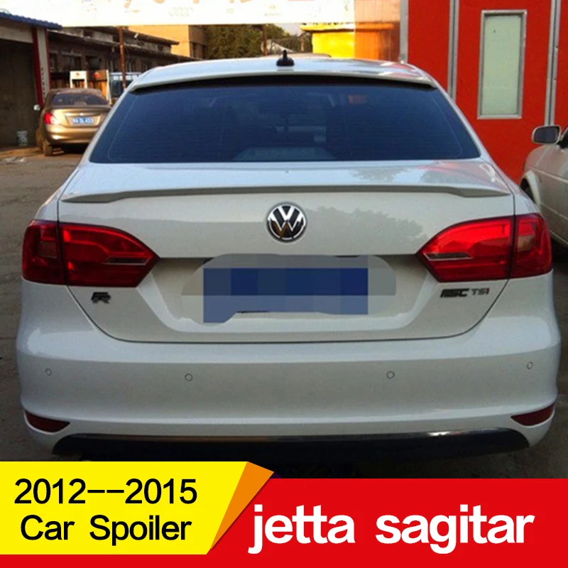 Использовать для Volkswagen Sagitar mk6 спойлер Jetta 2012- год заднее крыло автомобильное украшение с цветом автомобиля переоборудование аксессуара