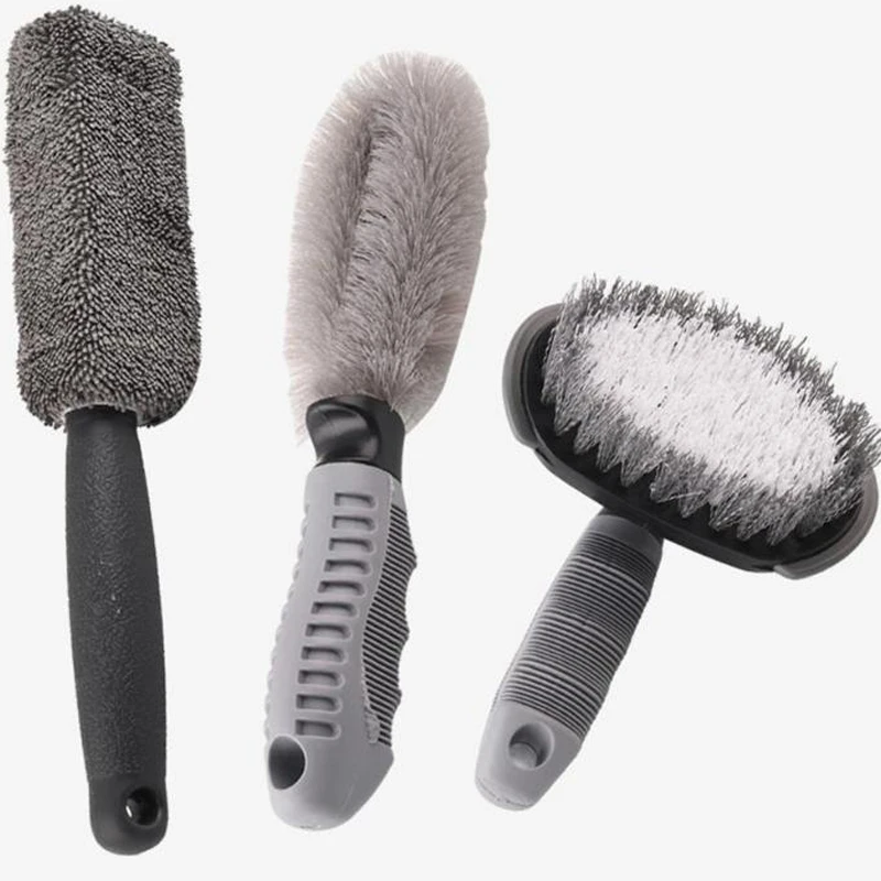 VODOOL 3Pcs/set Universal Car Tire Brush+Wheel Rim Brushes Vehicle