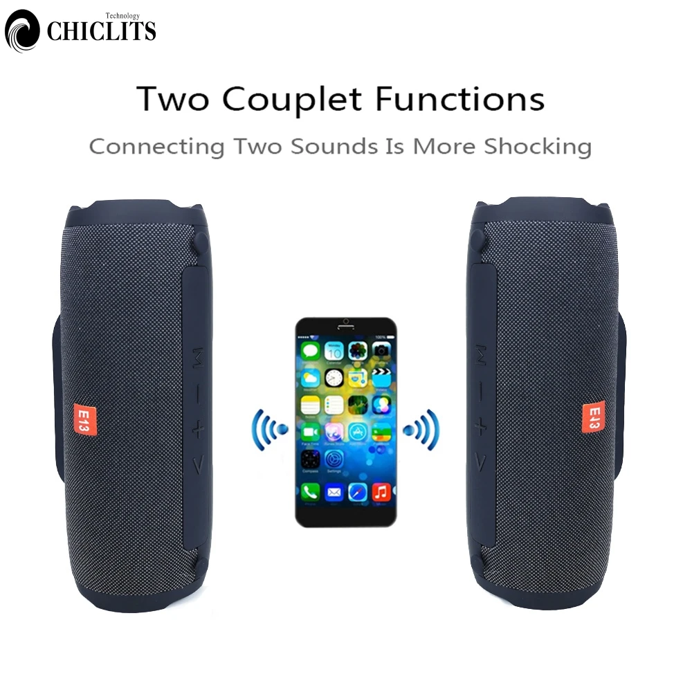 

E13 Mini Battle drum type Bluetooth portable speaker Stereo phone Radio Music Subwoofer Column Speakers for Computer with TF FM