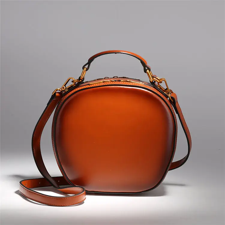 Бренд Burminsa, милые сумки из натуральной кожи в форме яблока, женские сумки через плечо, дизайнерские сумки через плечо для женщин - Цвет: Brown