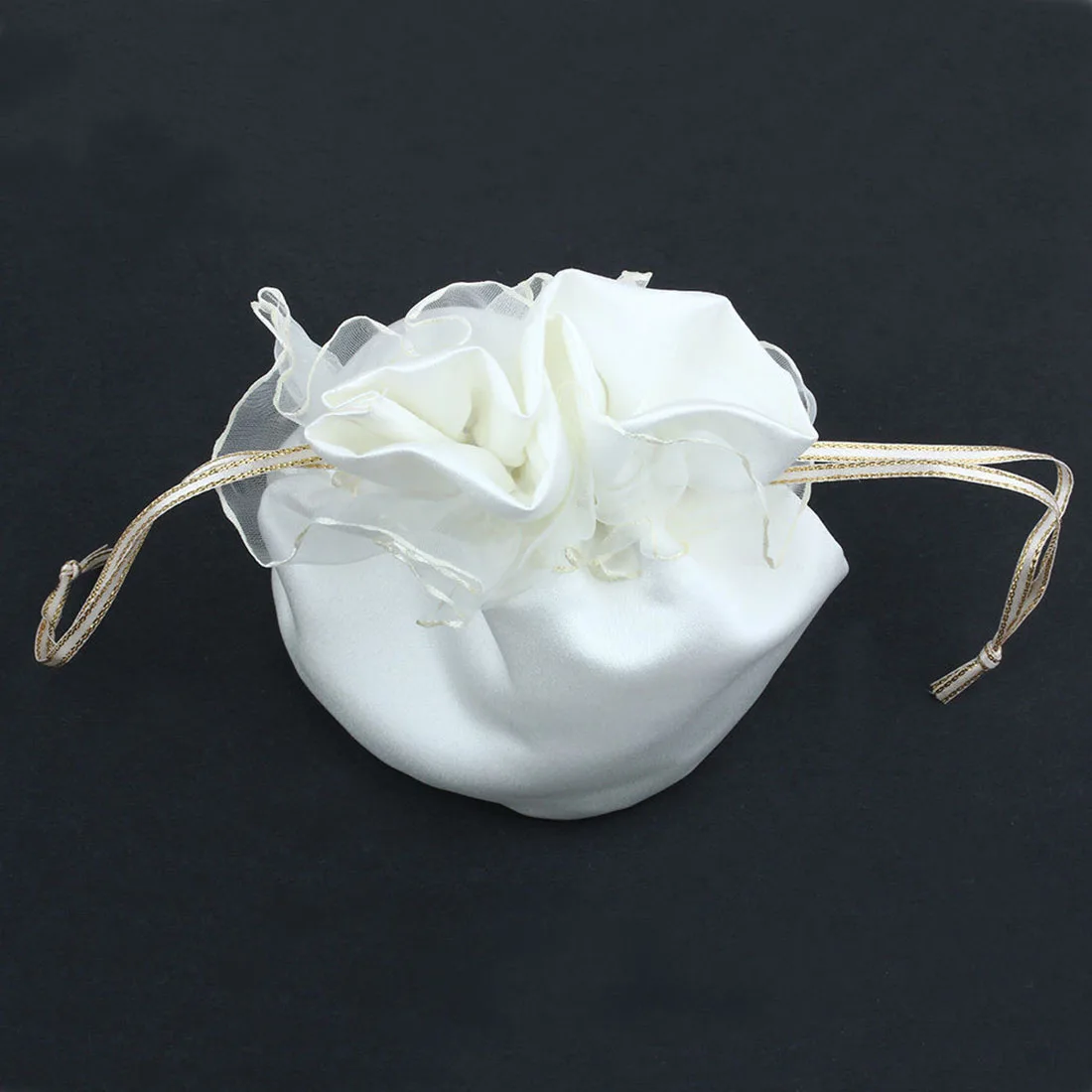 

New Beautiful Ivory White Satin Wedding Bride Bridesmaid Dolly Bag High Quality Handbag Wholesale