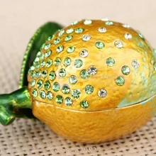 Lemon Bejeweled шкатулка фрукты Lemon формы серьги упаковочные коробки Lemon ручной драгоценными металла и эмали шкатулка