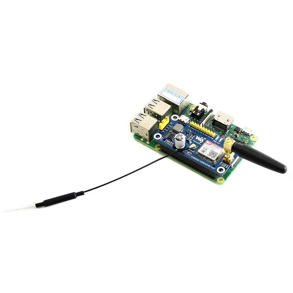 Шляпа Waveshare GSM/GPRS/Bluetooth на основе SIM800C для Raspberry Pi 2B/3B/3B +/Zero W|Демонстрационные
