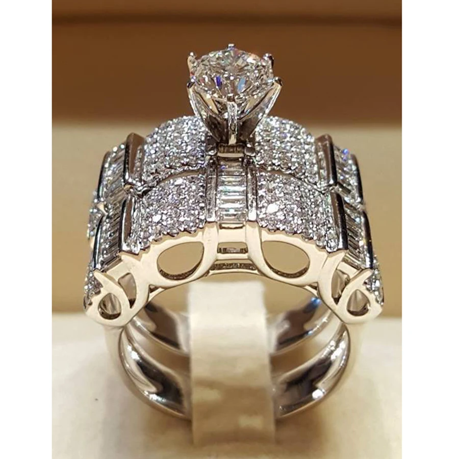 Zircon Engagement Rings for Women 925 Sterling Silver Ring Woman Wedding rings female anel Austrian Crystals Bride Jewelry