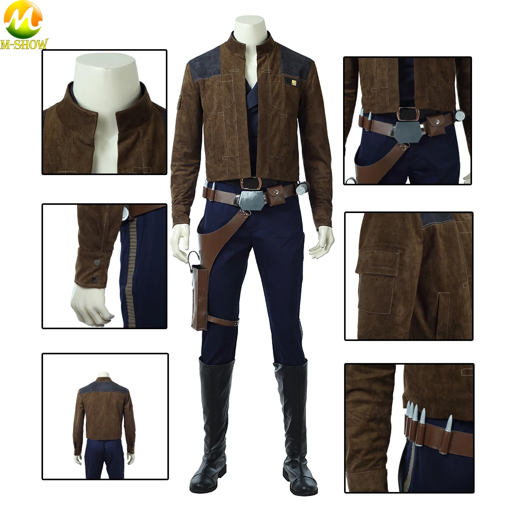  Star Wars Solo Cosplay Coat Han Solo Cosplay Brown suede Coat Handsome Coat pants For Halloween Custom Made