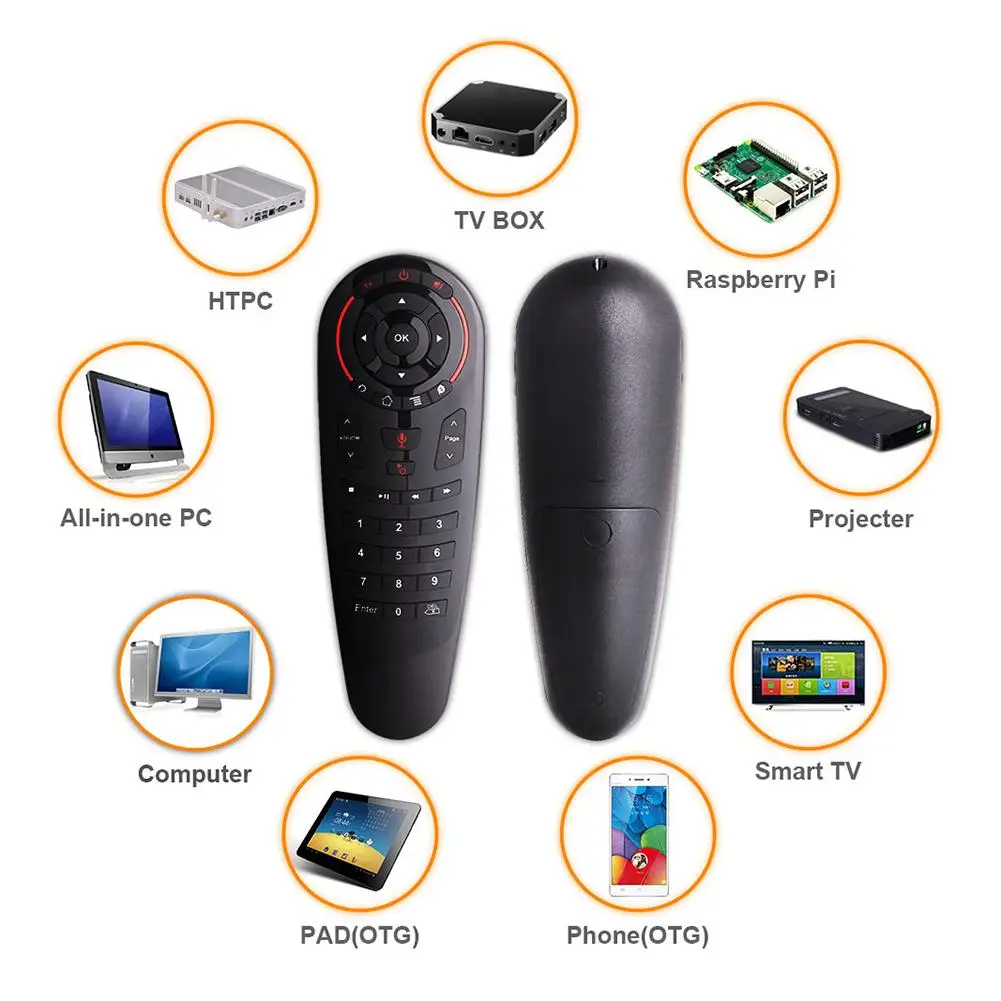 

G30 Voice Air Mouse Remote Gyroscope Wireless Voice Control 2.4G Google Assistant Voice Remote Control 6 Axis Gyroscope Air Mous