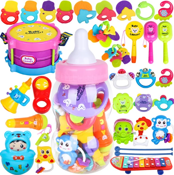 

12-25PCS / set of bottle set baby early childhood educational toys baby rattle baby gift set 1 to 12 months children