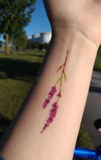 Us 049 24 Designs Flower Waterproof Temporary Tattoo Sticker Lotus Leaf Girl Lavender Tatto Stickers Flash Tatoo Fake Tattoos For Women In