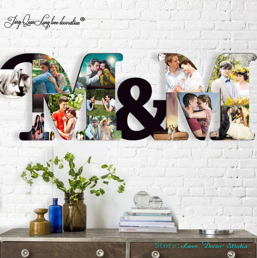 

Custom Photo Collage 21.4'' x7.3" Girlfriend Gift Personalised Art Wedding Gift Photo giftAnniversary gift