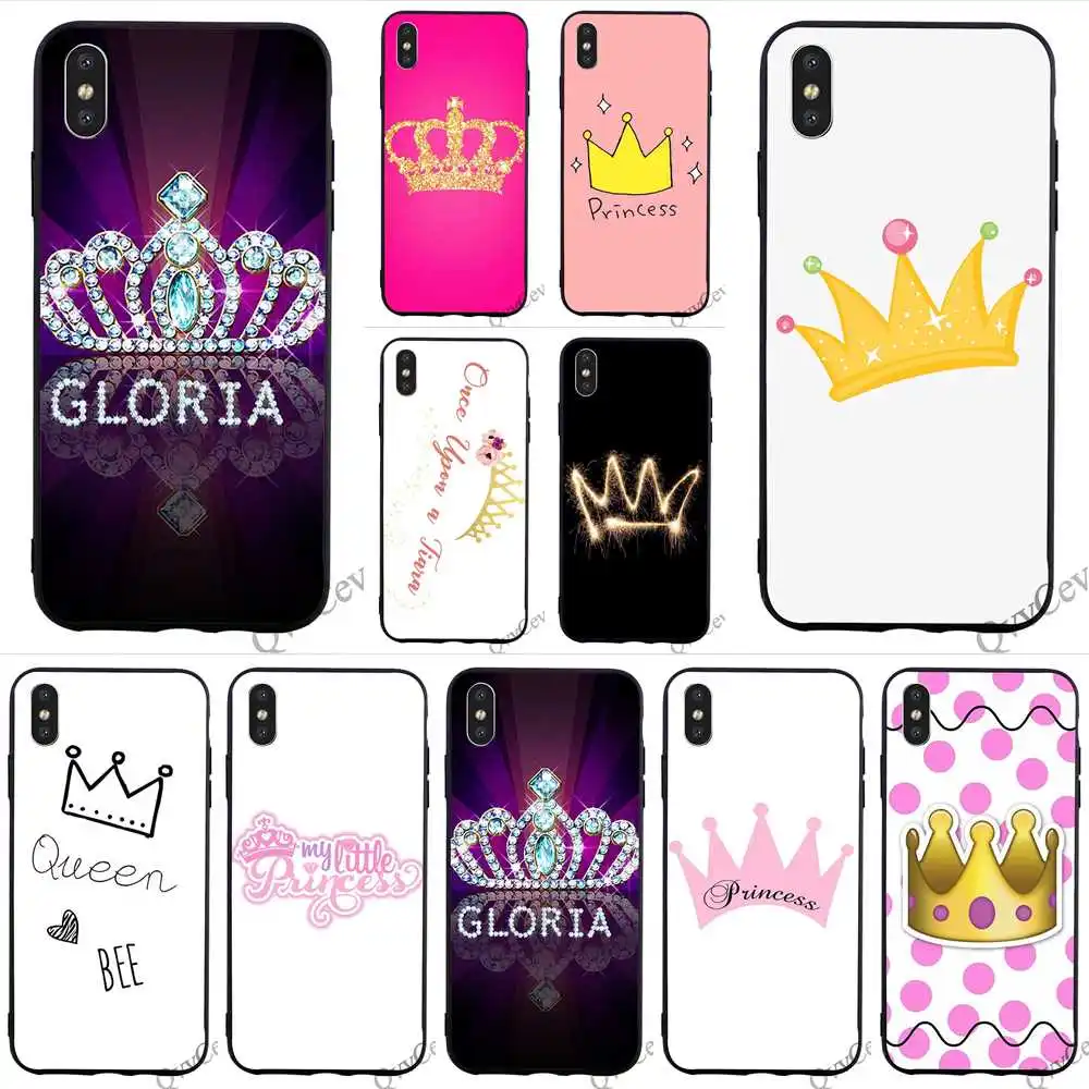 cheap Hybrid PRINCESS Queen boss crown king Phone Cover for iPhone 6S Plus Case 8 XR X 7 6 5 5S SE Xs Max Cases