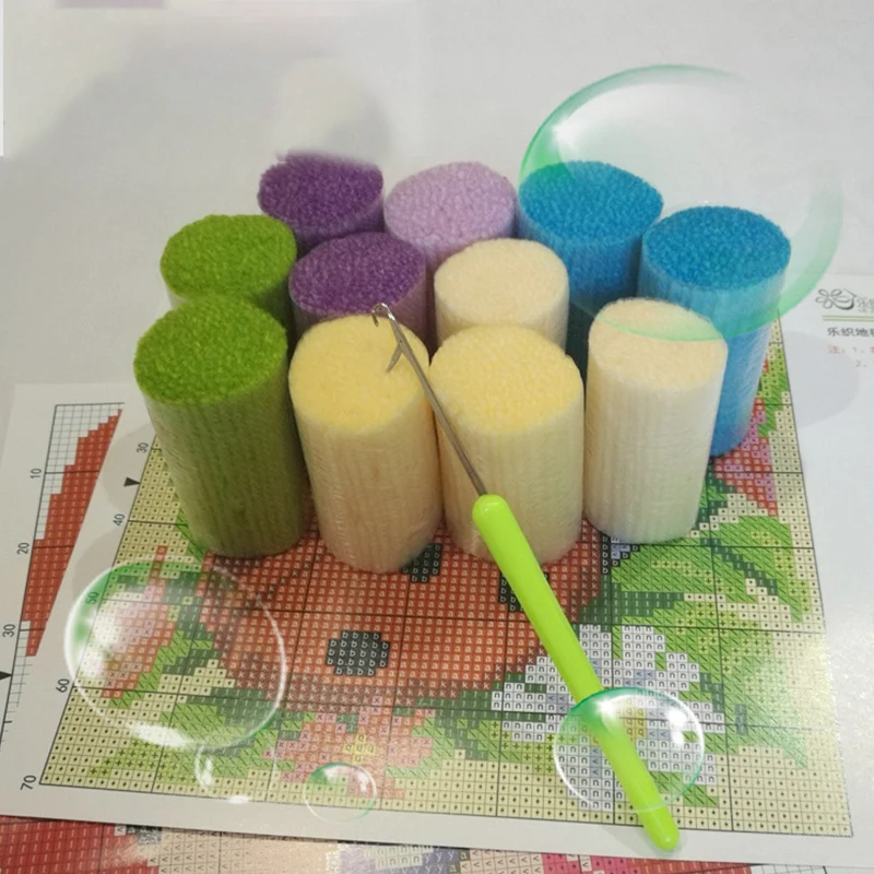 Tanie Segment dywanowy haftowany materiał zatrzask zestaw haczyków z motywem wilka DIY rzemieślnicze dywan haftowane akcesoria dywan zrób to sam