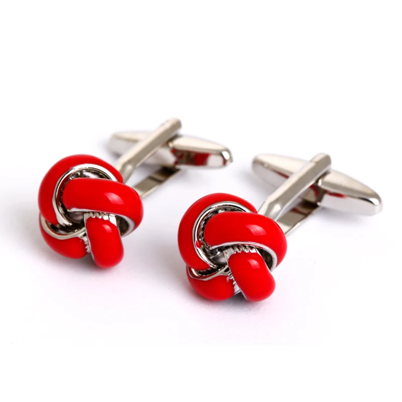 Fashion Style Red Plated Cufflink Metal Knot Men's Shirts Cufflinks