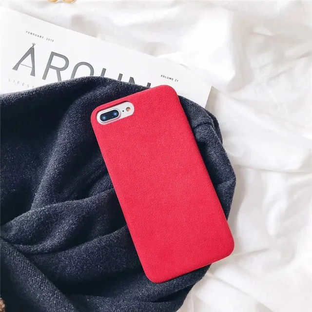 For iPhone 8 Case Cute Plush Fluffy Protective Back Cover for iPhone 6