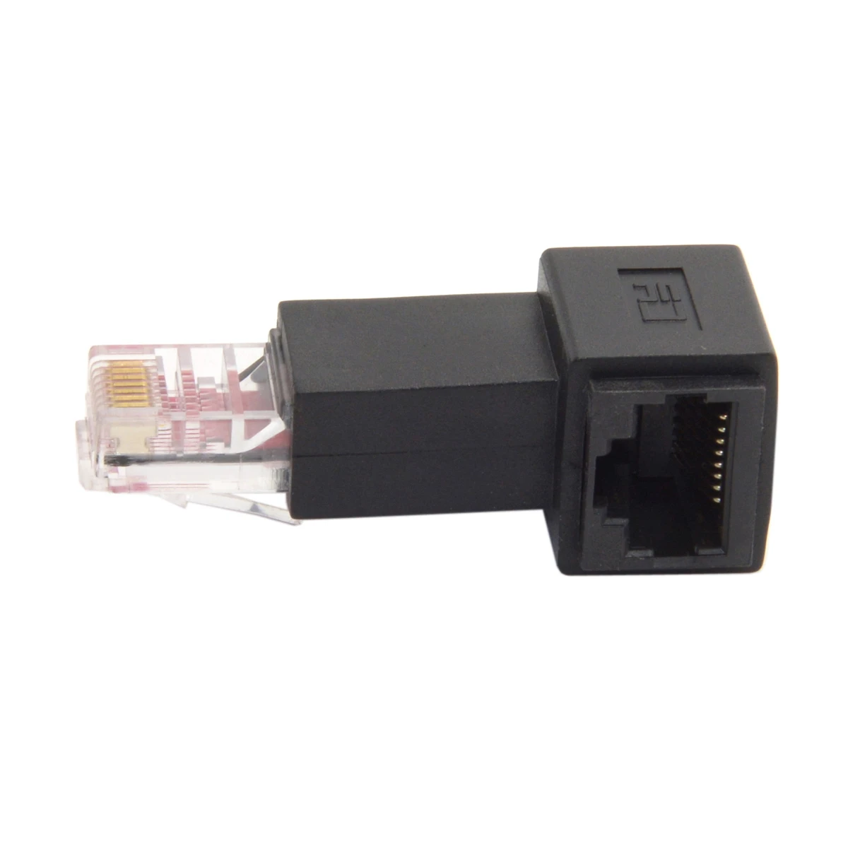 Xiwai Left Angled 90 Degree 8P8C FTP STP UTP Cat 5e Male to Female Lan Ethernet Network Extension Adapter