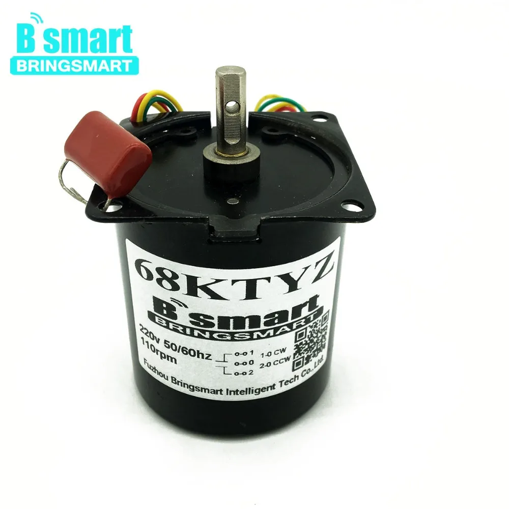 

Bringsmart 220V AC Gear Motor Mini Permanent Magnet Synchronous AC Motor 2.5-110rpm Slow Speed Reversible Reducer Gears