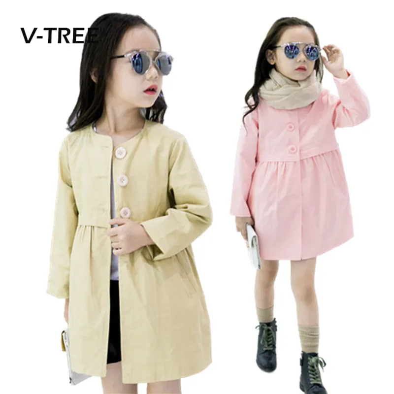 V-Tree Новый Куртка для девочек на осень и зиму мода подростков пальто для девочек верхняя одежда детская школьная детский плащ Одежда От 3 до 12 лет