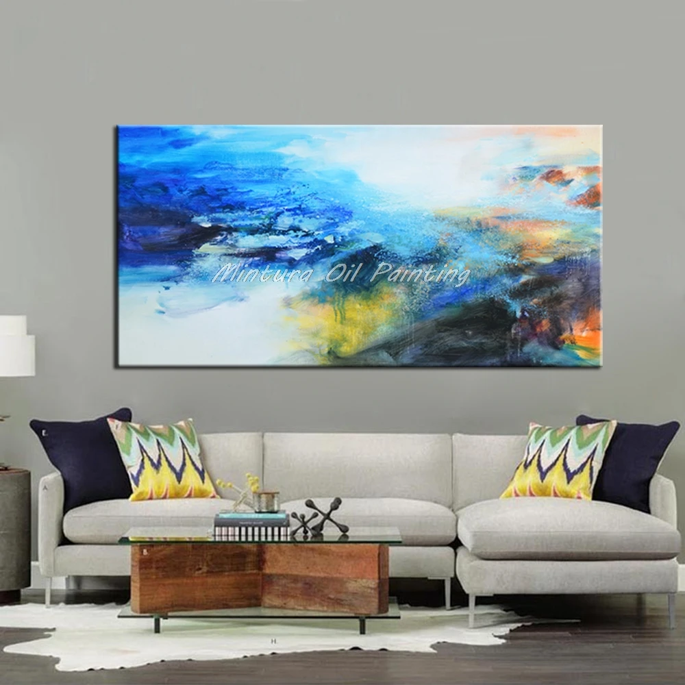 Mintura ручная работа Современный абстрактный пейзаж картина маслом на холсте настенные художественные картины для гостиной домашний декор картины Unframe - Цвет: MT161271