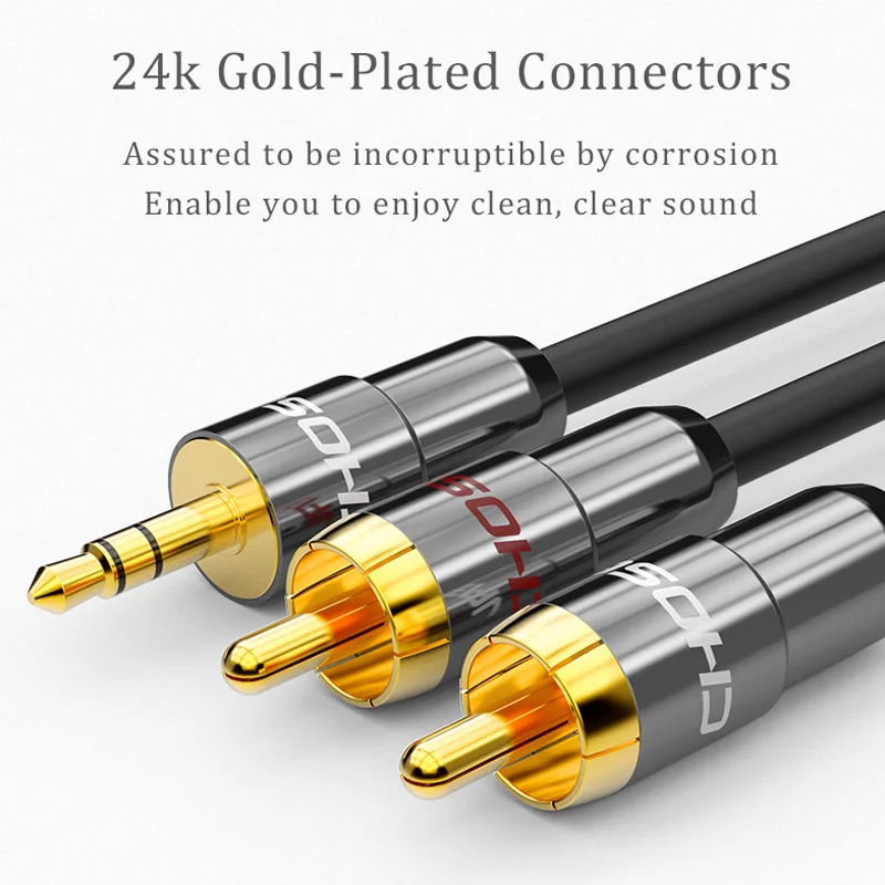 CHOSEAL RCA кабель 3 5 мм штекер 2RCA мужской стерео аудио адаптер для смартфонов