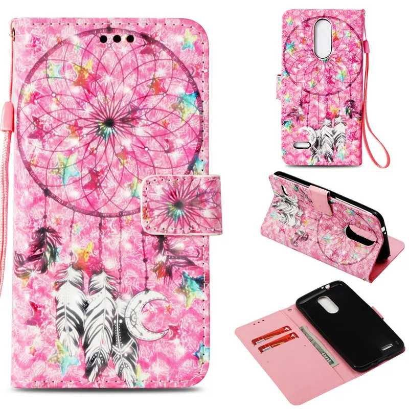 Flip Leather Case For LG K10 2018 Cover Wallet Cases For LG K8 2018 Phone Bags Colorful Painting Cute Girls Shell Cartoon