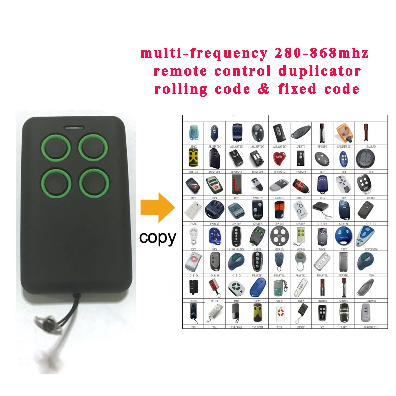 top quality  CE ROHS certificate multi frequency rolling code remote control transmitter fob 