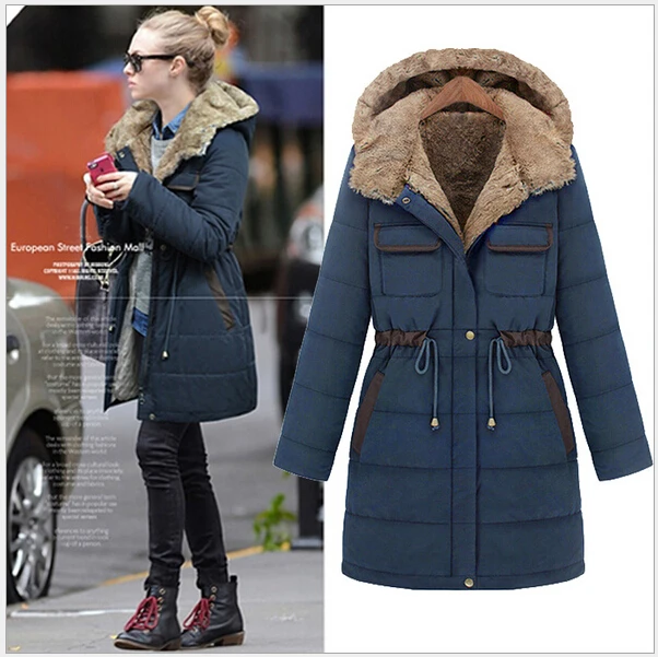 Navy Blue Parka Coat Womens Han Coats